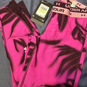 Under Armour Fuchsia and Black Athletic Leggings